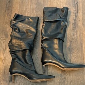 Women’s Zara Black Slouchy Heeled Boots